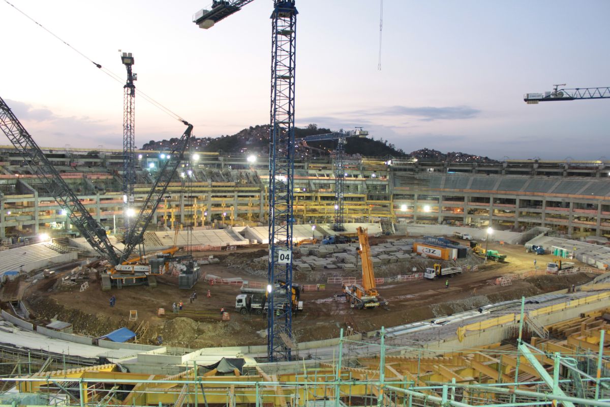 Blick auf das legendäre Maracanã Stadion in Rio.
