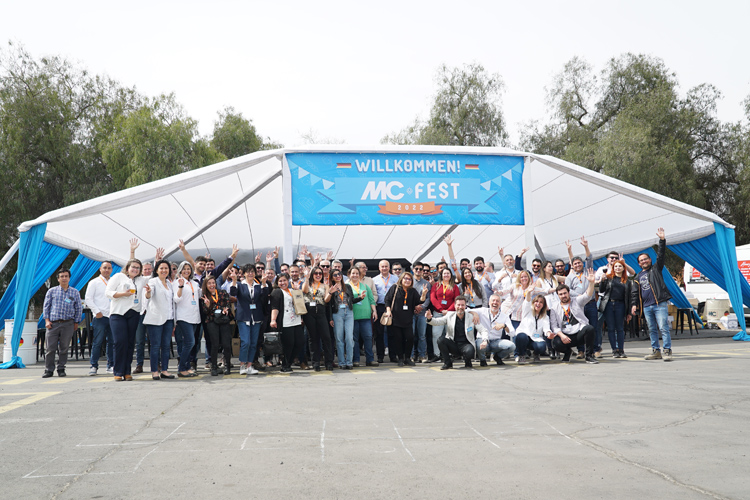 Group picture of the Oktoberfest event of MC-Bauchemie Chile.